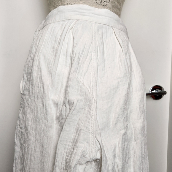 80s White Cotton Linen Slacks - Picture 6 of 8